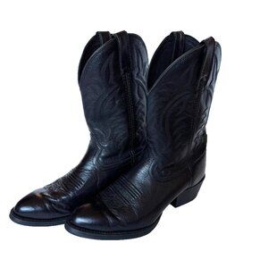 Tony Lama Mens 11D Black Leather Cowboy Boots Western BB2020 Mid Calf